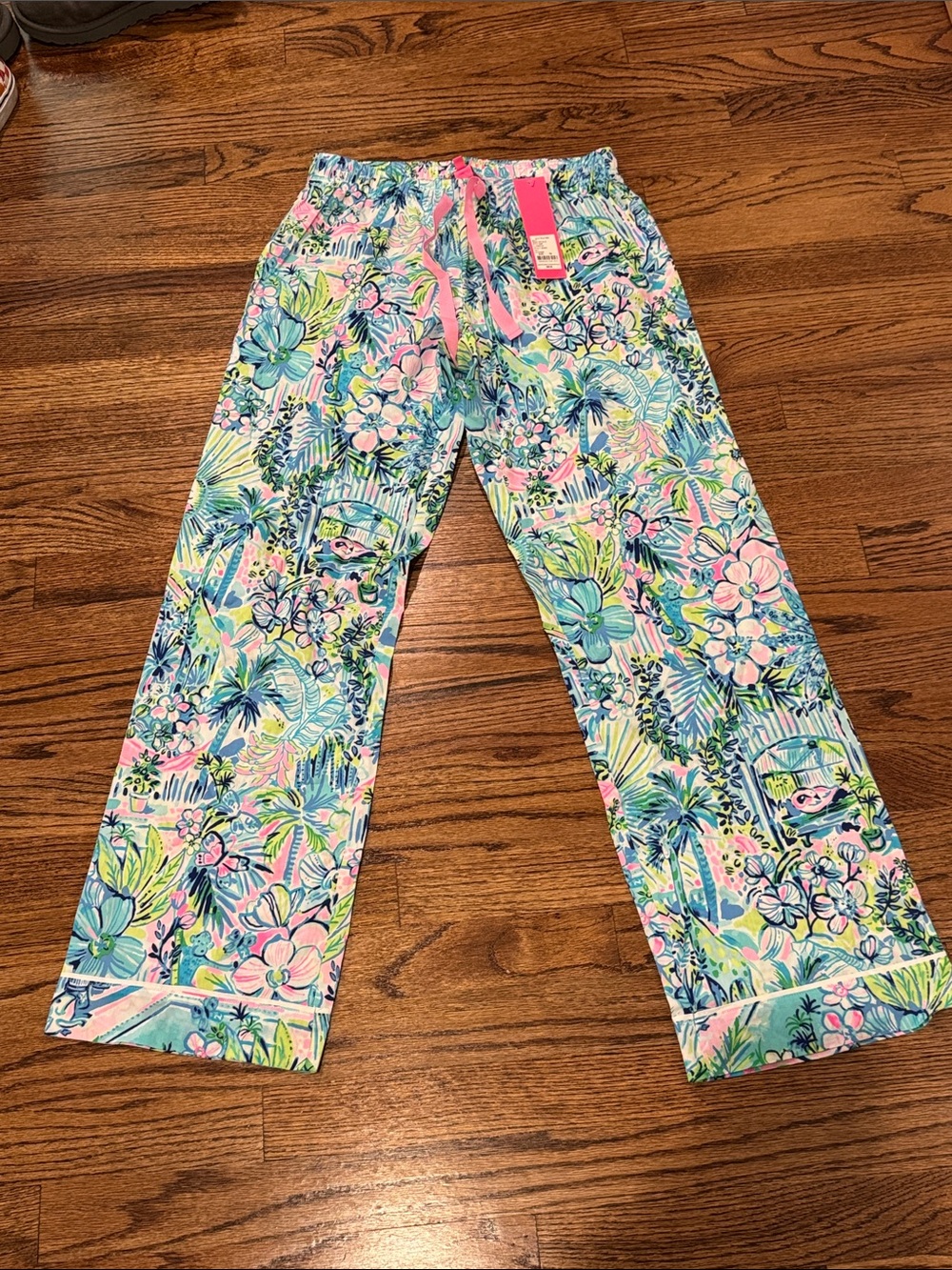 Lilly Pulitzer Kids Floral Tropical Pajama Pants - Pink, Blue & Green